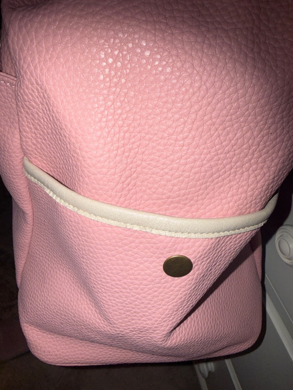 Nicole Miller Tote Bag Womens Large Pink PVC Shoulder Travel Zip Studded NWOT - Picture 3 of 6